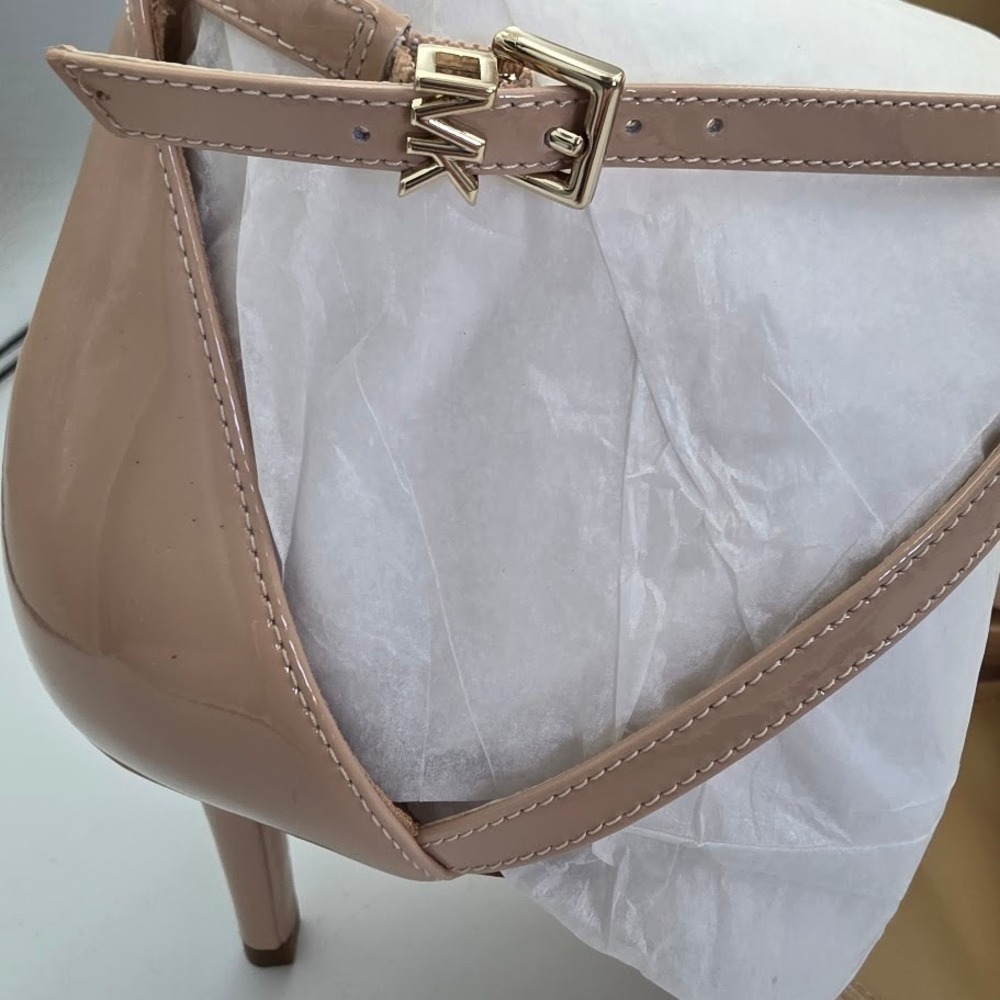 Michael Kors Ava Mid Sandal Womens 11 Lt Blush Patent Pink Heeled 40F9AVMA1A - Picture 3 of 6